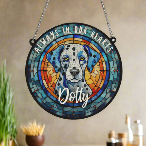 Dalmatian Memorial Stained Glass Effect Suncatcher